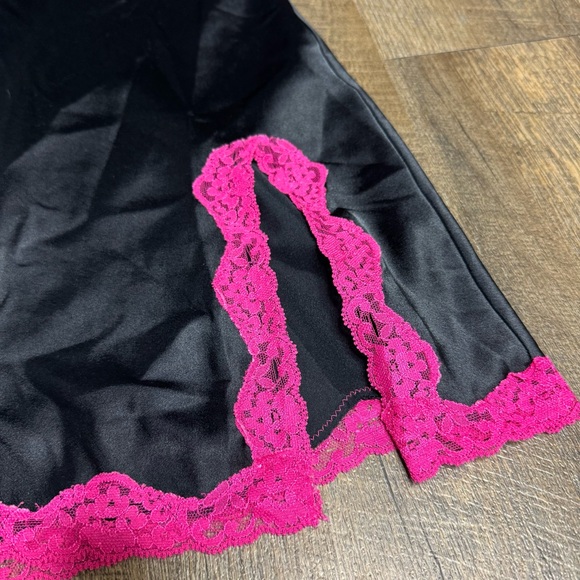 Victoria’s Secret black lingerie slip dress with pink lacing details - Picture 2 of 4